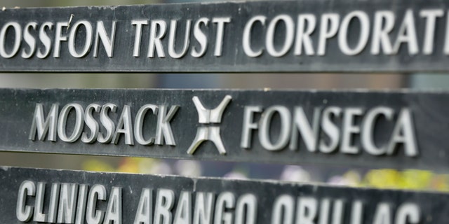 A marquee of the Arango Orillac Building lists the Mossack Fonseca law firm, in Panama City, Monday, April 4, 2016.