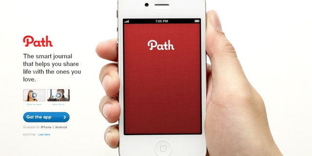 This photo is of the homepage of Path.com.