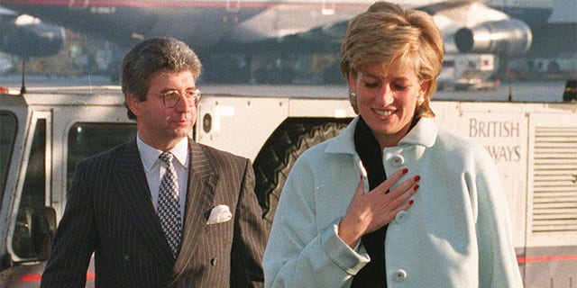 The Princess of Wales and her Private Secretary, Patrick Jephson, at Heathrow Airport. Mr Jephson, who was Princess Diana's private secretary for six years until he resigned in 1996 has reportedly written a book about his time in her service. * Prince William hit out at a new book which brands his mother a scheming liar. The Prince said 'Of course, Harry and I are both quite upset about it - that our mother's trust has been betrayed and even now she is still being exploited. William was referring to a book by Jephson in which he criticises the princess.