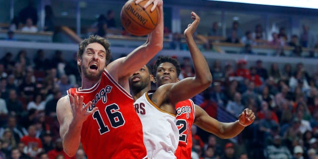Chicago Bulls center Pau Gasol during an NBA game in Chicago on April 9, 2016.