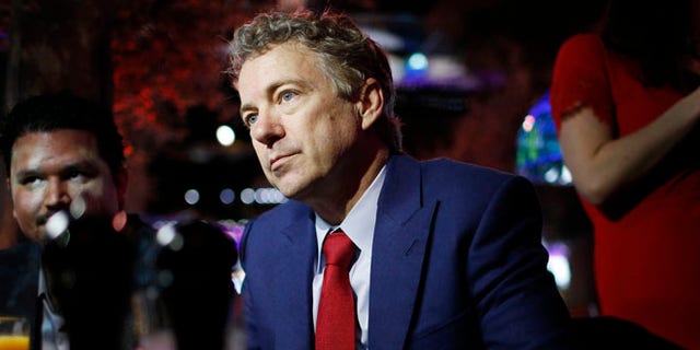 FILE: Jan. 16, 2015: Sen. Rand Paul, R-Ky., speaks with people at a restaurant in Las Vegas, Nevada.