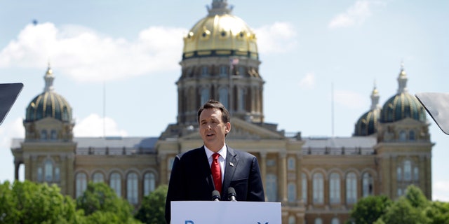 FILE: In this May 23, 2011, photo, former Minnesota Gov. Tim Pawlenty discusses his presidential candidacy during a town hall meeting at the State of Iowa Historical Building in Des Moines, Iowa.