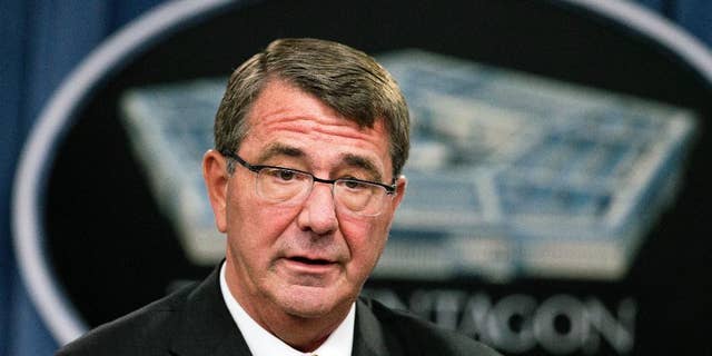 FILE - In this Aug. 20, 2015, file photo, Defense Secretary Ash Carter speaks during a news conference at the Pentagon. Carter has reminded the Pentagon's senior intelligence corps that they are expected to give him their unvarnished views, amid allegations that the military command overseeing the war against the Islamic State distorted or altered intelligence assessments to exaggerate progress against the military group, officials said Sept. 10. (AP Photo/Manuel Balce Ceneta, File)