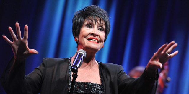 FILE - In a Sunday, Aug. 2, 2015 file photo, Chita Rivera performs during the âChita Rivera: A Lot of Livinâ to Doâ segment of the PBS 2015 Summer TCA Tour held at the Beverly Hilton Hotel in Beverly Hills, Calif. Rivera postponed her show at at Cafe Carlyl after being injured in a fall over the Christmas holiday. Rivera, who was to appear at the legendary venue on Jan. 12-23, will now take the stage from April 19-30 as she recovers from a pelvic stress fracture. (Photo by Richard Shotwell/Invision/AP, File)