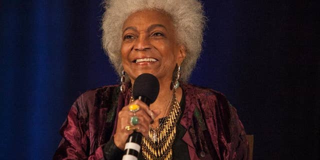 Nichelle Nichols appears at a "Star Trek" convention in Rosemont, Ill., June 8, 2014. (Associated Press)