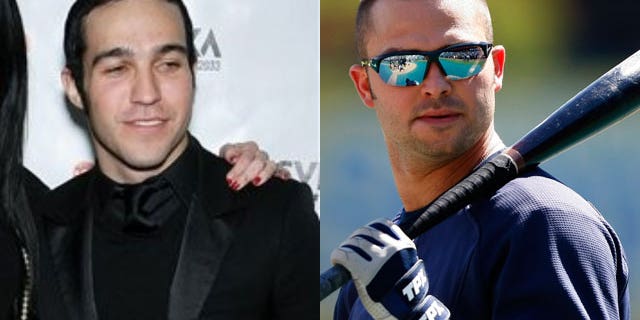 Pete Wentz and Nick Swisher (AP/Reuters)