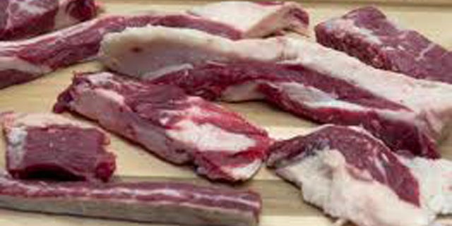 Beef trimmings from which the product known as 'pink slime' or lean finely textured beef is made, on display at the Beef Products plant in South Sioux City, Neb.
