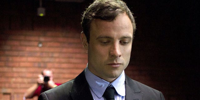 Aug, 19, 2013: Olympic and Paralympic athlete Oscar Pistorius is pictured here during a pre-trial hearing. (AP)