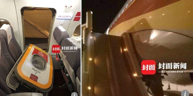 A passenger in China claimed he opened the emergency exit door by accident.