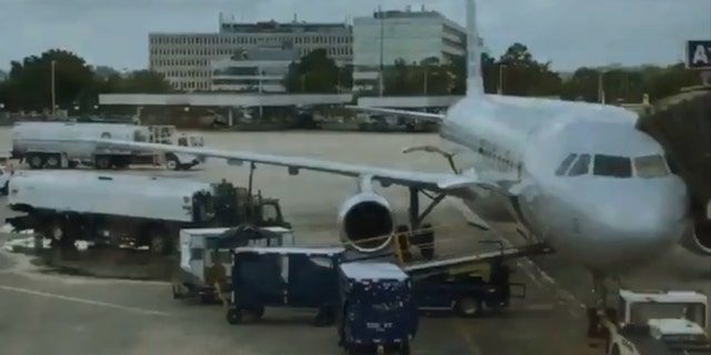 According to passengers on Twitter, emergency responders reported to the scene and tried to clean up the leak with paper towels.