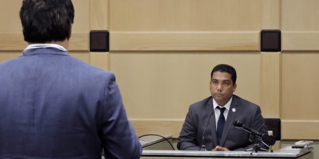 Peraza begins answering questions from his attorney on June 16, 2016 in Fort Lauderdale,