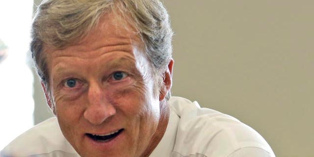 FILE - In this Sept. 25, 2013, file photo, businessman Tom Steyer talks during a meeting to announce the launch of a group called Virginians for Clean Government at Virginia Commonwealth University in Richmond, Va. (AP Photo/Steve Helber, File)