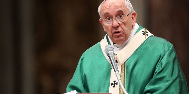 VATICAN CITY, VATICAN - FEBRUARY 15: Pope Francis holds his homily during a Mass with newly appointed cardinals at St. Peter's Basilica on February 15, 2015 in Vatican City, Vatican. A day after appointing twenty new cardinals from around the world, Pope Francis presided over Mass in St Peter's Basilica to offer thanks to God. (Photo by Franco Origlia/Getty Images)