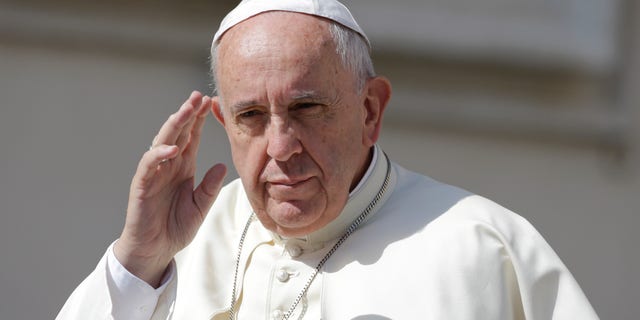 Pope Francis in St. Peter's Square at the Vatican, Wednesday, June 17, 2015.