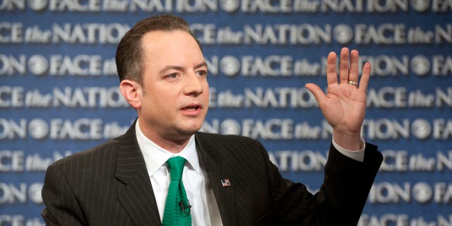 FILE: March 17, 2013: Republican National Committee Chairman Reince Priebus on CBS's "Face the Nation," in Washington, D.C.
