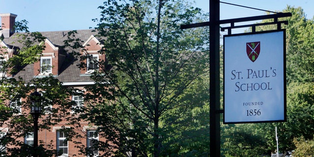 The entrance to the elite St. Pauls School is seen in Concord, N.H.