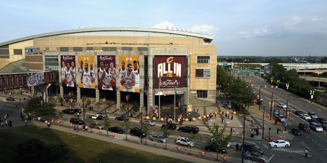 CLEVELAND, OH - JUNE 10: A general exterior view of Quicken Loans Arena prior to Game 4 of the 2016 NBA Finals between the Cleveland Cavaliers and the Golden State Warriors on June 10, 2016 in Cleveland, Ohio. NOTE TO USER: User expressly acknowledges and agrees that, by downloading and or using this photograph, User is consenting to the terms and conditions of the Getty Images License Agreement. (Photo by Ronald Martinez/Getty Images)