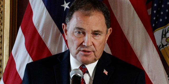 SALT LAKE CITY, UT - OCTOBER 6: Utah Governor Gary Herbert, (L) and Utah Attorney General Sean Reyes, (R), talks to the press about the U.S. Supreme Court's decision on Utah's Gay Marriage ban on October 6, 2014 in Salt Lake City, Utah. The Governor ordered all state government agencies to start complying with the new ruling. The U.S. Supreme Court declined challenges including Utah's to gay marriage making it legal now in Utah. (Photo by George Frey/Getty Images