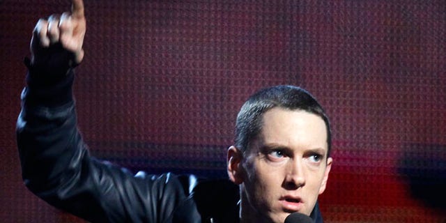 Feb. 13, 2011: Eminem accepts his award for Best Rap Solo Performance for "Not Afraid" at the 53rd annual Grammy Awards in Los Angeles, California.