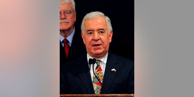 Rep. Nick J. Rahall speaks during a visit by him and his colleagues discussing bilateral relationships between Egypt and the U.S., in Cairo March 15, 2012. (REUTERS/Esam Al-Fetori)