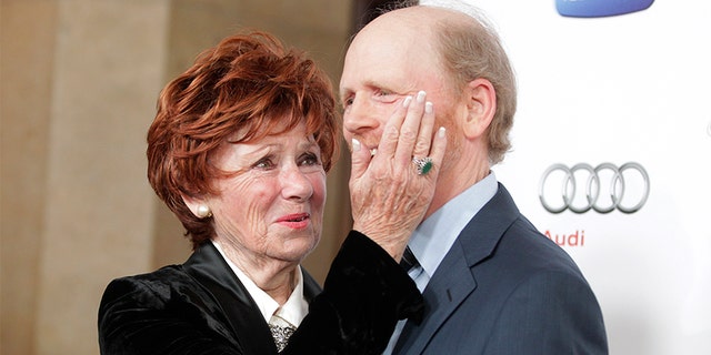 Director and actor Ron Howard, Hall of Fame inductee, poses with his former TV co-star Marion Ross from "Happy Days" on March 11, 2013.