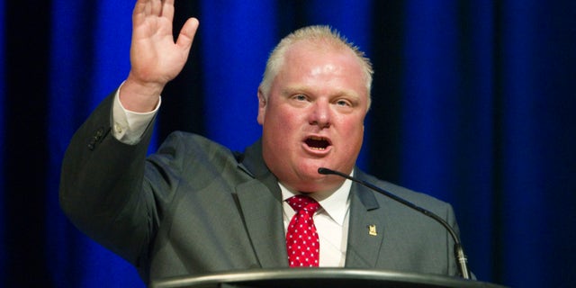 July 15, 2014 - FILE photo of Toronto Mayor Rob Ford at a mayoral debate hosted by the Canadian Tamil Congress in Scarborough, Ontario .