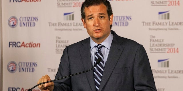 Texas Sen. Ted Cruz speaks after the Family Leadership Summit in Ames, Iowa August 9, 2014. (REUTERS/Brian Frank)