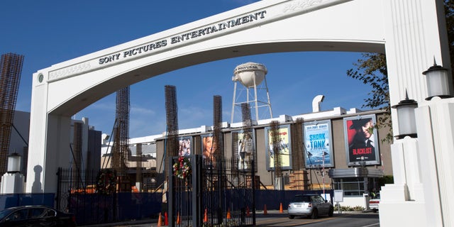An entrance gate to Sony Pictures Studios is pictured in Culver City, California.