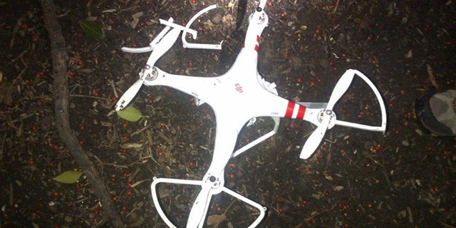 Jan. 26, 2015: A recreational drone that landed on the White House South Lawn is seen in this U.S. Secret Service handout image.