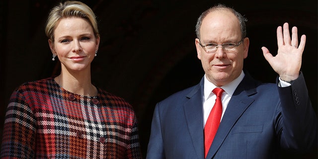 Prince Albert with his wife Charlene, Princess of Monaco.