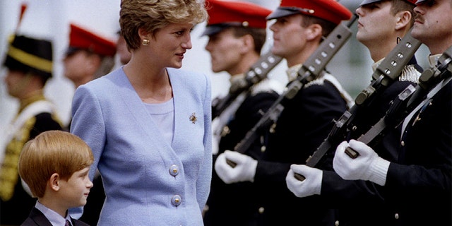 Princess Diana with Prince Harry.