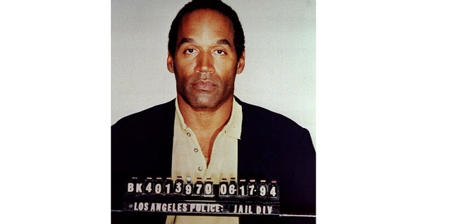 Former Hall of Fame football star OJ Simpson is shown in his official Los Angeles Police Department booking photo following his arrest for two murders, June 17, 1994.