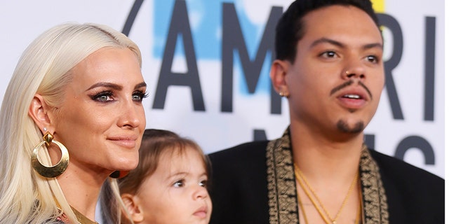 Ashlee Simpson with her husband Evan Ross and their daugher Jagger Snow.