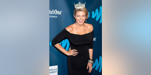 Miss America 2013 Mallory Hagan arrives for the 24th Annual GLAAD Media Awards in New York, March 16, 2013.  REUTERS/Carlo Allegri  (UNITED STATES - Tags: ENTERTAINMENT) - GM1E93H13RH01