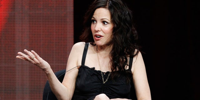 Cast member Mary-Louise Parker speaks at a panel for "Weeds" during the Showtime television portion of the Television Critics Association Summer press tour in Beverly Hills. 