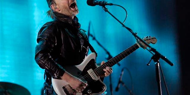 Thom Yorke of Radiohead performs during the band's headlining set on the first weekend of the 2012 Coachella Valley Music and Arts Festival on April 14, 2012, in Indio, Calif.