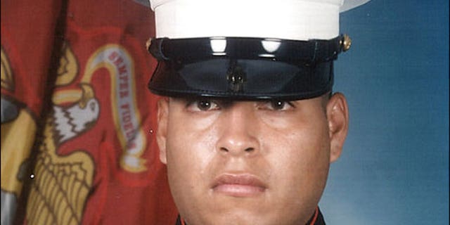 Marine Corps Sgt. Rafael Peralta, who died in Iraq, has been mentioned as an alternative to Cesar Chavez for the name of a cargo ship under construction in San Diego. (U.S. Marines via AP)