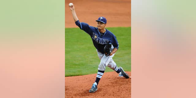 Tampa Bay Rays pitcher Chris Archer starts against the Montgomery Biscuits during an exhibition baseball game in Montgomery, Ala., on Saturday, March 29, 2014. (AP Photo/Montgomery Advertiser, Mickey Welsh) NO SALES