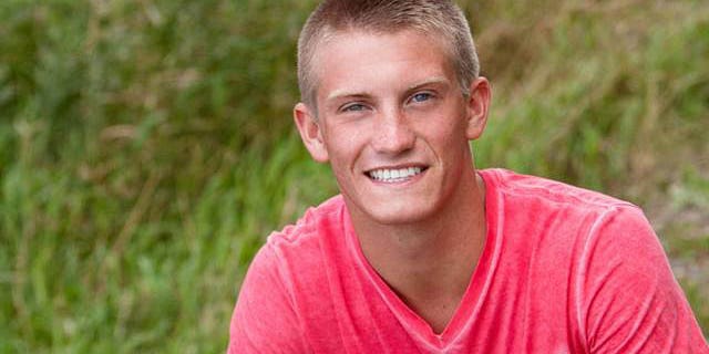 This photo shows Reid Sagehorn, a former student at Rogers High School in Rogers, Minn. who is suing his school district and the town's police chief after he was suspended over a Twitter message (MyFoxTwinCities.com)
