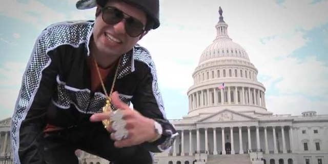 Screen grab of the "Raise the Debt Ceiling" video, starring Remy Munasifi