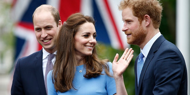 Prince William (left), Kate Middleton and Prince Harry.