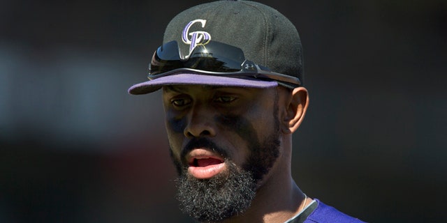 Shortstop Jose Reyes #7 of the Colorado Rockies heads to the dugout trailing 0-3 after the seventh inning against the San Francisco Giants at AT&T Park on October 4, 2015 in San Francisco, California, during the final day of the regular season. (Photo by Brian Bahr/Getty Images)