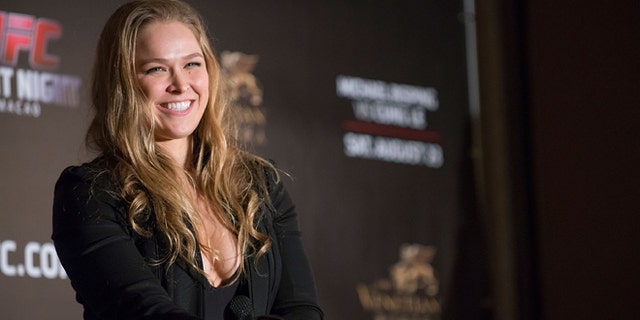 HONG KONG - AUGUST 20: UFC women's bantamweight champion Ronda Rousey at a Q&A session during the Macao UFC Fight Night Press Conference at the Four Season Hotel on August 20, 2014 in Hong Kong. (Photo by Anthony Kwan/Getty Images)