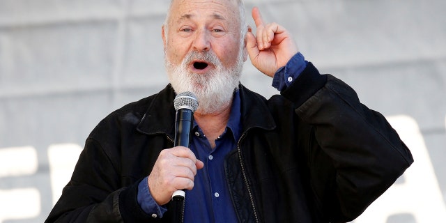 Director Rob Reiner speaks at the second annual Women's March in Los Angeles, California, US on January 20, 2018.