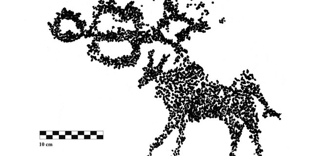 This piece of rock art found in Wadi Abu Dom depicts a knight riding a horned animal. There's a chance the armed rider may be the legendary soldier St. George, who was said to have slain a dragon.