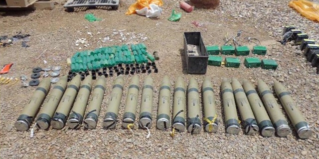 A failed Improvised Rocket-Assisted Missile attack on a U.S. military outpost in eastern Iraq led an explosives team to this nearby weapons cache in July. Analysis indicates that the 107mm rockets are unique to Iranian design and manufacturing, validating U.S. assertions that the Iranian Regime has been playing an increasingly nefarious role within Iraq’s borders.