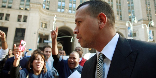 FILE - Tuesday, Oct. 1, 2013 file photo, New York Yankees' Alex Rodriguez arrives at the offices of Major League Baseball, in New York. Rodriguez was back at Major League Baseball's office Monday, Nov. 18, 2013 for the resumption of the grievance hearing to overturn his 211-game suspension. Rodriguez was suspended for 211 games by MLB on Aug. 5 for alleged violations of the sport's drug agreement and labor contract, and the players' association filed the grievance to overturn the penalty. (AP Photo/David Karp, File)