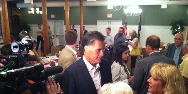 Mitt Romney talks to reporters in New Hampshire. (Fox News Photo)