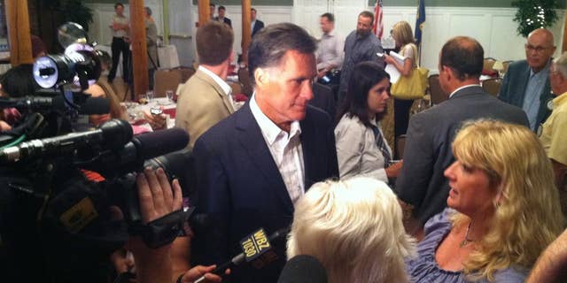Mitt Romney talks to reporters in New Hampshire. (Fox News Photo)