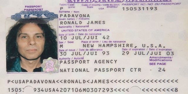 Ronnie James Dio's 1993 passport was one of the many items from his estate that were available at auction.